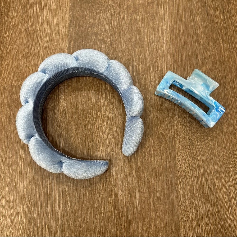 🩵 Blue Bubble Headband and Hair Clip Set
